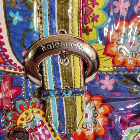 Diaper Bag NEW Laminated Buckle Bag Blue Paisley Floral Baby Kalencom FSTSP NWT - Picture 6 of 15